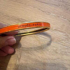 Hermès uni Orange Bangle Bracelet